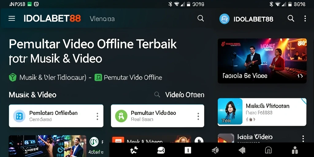 Antarmuka pengguna IDOLABET88 yang bersih dan fungsional untuk Pemutar Video Offline.
