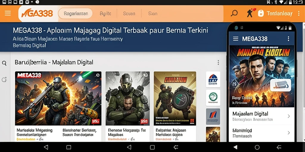 Tampilan antarmuka aplikasi Majalah Digital MEGA338 yang menarik.