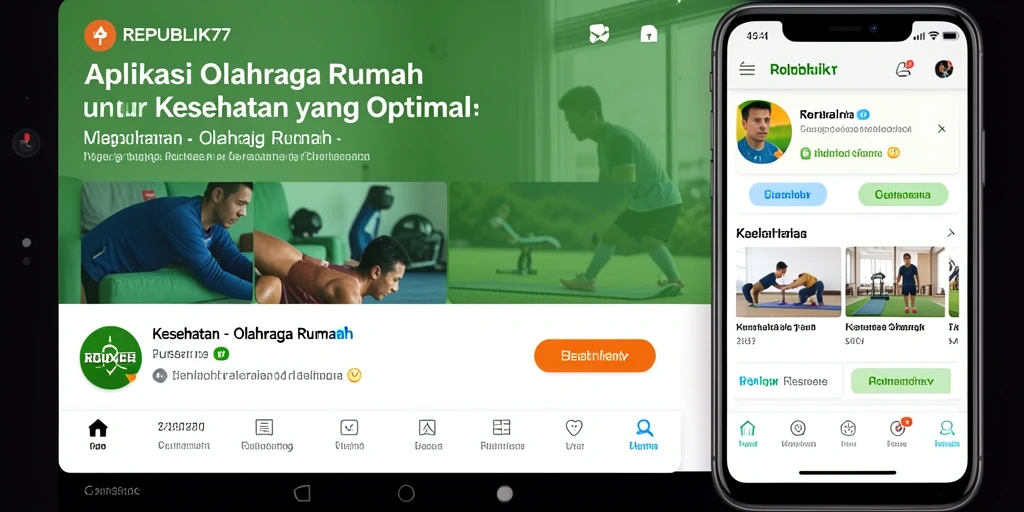 Screenshot antarmuka aplikasi Olahraga Rumah REPUBLIK77